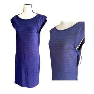 🎉NWT Apt.9 Black Purple Blue Marled Knit Shift Dress Medium Bohemian Y2K